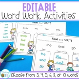 Editable Sight Word Worksheets for Sight Word Review