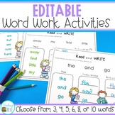 Editable Sight Word Activities for Sight Word Review