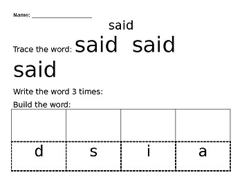 Editable Sight Word Worksheets by Mrs Little's Littles | TpT