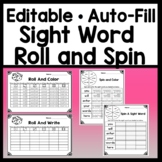 Editable Roll and Write or Spin your Sight Words Pages {Ed