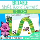 Farm Theme Kindergarten Sight Word Review Worksheets and G
