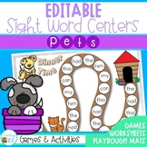 Sight Word Packet for Pet Themed Sight Word Stations - Editable