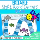 Kindergarten Sight Words Editable Pack - Ocean Theme