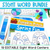 Editable Sight Word Practice - Sight Word Centers Kinderga