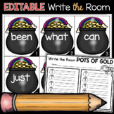 Editable Sight Word Write the Room - St. Patrick's Day Cen