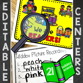 Preview of Editable Sight Words Center for Kindergarten or 1st Grade Reading Fluency