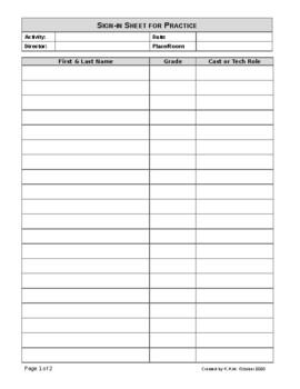 Preview of Editable Sign In Sheet