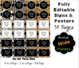Editable Signs and Posters - Animal Hide Safari Print