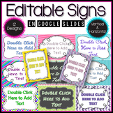 Editable Signs in Google Slides™