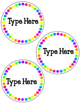 Editable Simple Circle White and Bright Colored Name Tags by rearsrockstars