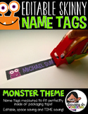 Editable Skinny Name Tags {Monster Edition}