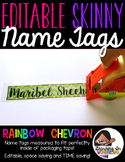 Editable Skinny Name Tags {Rainbow Chevron Edition}