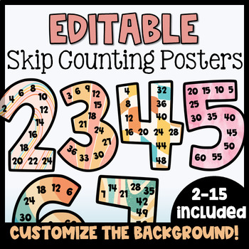 Preview of Editable Number Posters (2-15)