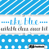 Editable Sky Blue Color Scheme Class Decor Kit