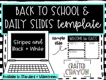 Preview of Editable Slides Template | Stripes and Black + White