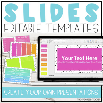 Editable Daily Slides Templates - Spotty Rainbow Classroom Decor