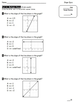 Preview of Editable Slope Quiz