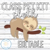 Editable Sloth Class Pet Kit