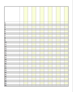 Editable Small and Large Class Lists by Mrs Craigs Elementary Adventures