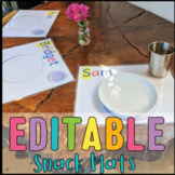 Editable Snack Mats for Preschool