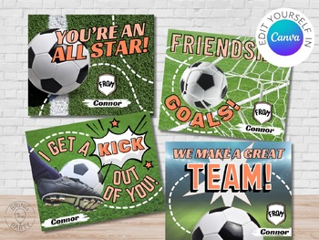 Preview of Editable Soccer Valentine | Sports Valentine | School Valentine Printable