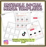 Editable Social Media Templates for Digital & Paper Use
