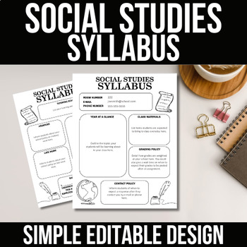 Preview of Social Studies Syllabus - Editable