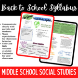 Editable Social Studies Syllabus Template for Middle Schoo