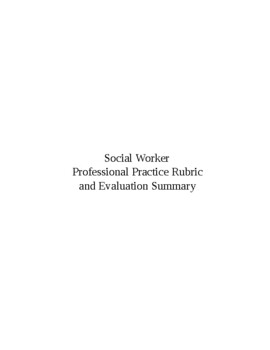 Preview of Social Worker Professional Practice Rubric& Evaluation Summary-Editable&fillable