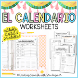 Editable Spanish Calendar Worksheets Digital Printable Sub Plans