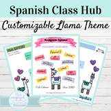 Editable Spanish Class Hub Llama Theme