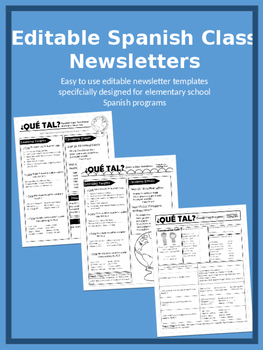 Preview of Editable Spanish Class Newsletters