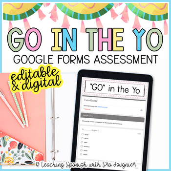 Preview of Editable Spanish Go in the Yo Verbs Google Forms Digital Assessment