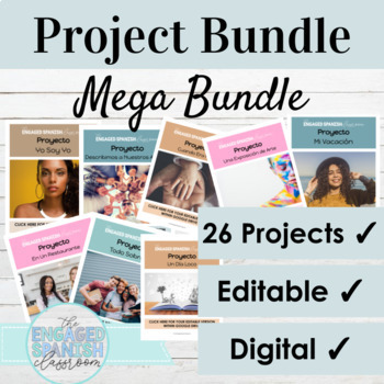 Preview of Editable Spanish Project Bundle | Mega Bundle All Levels