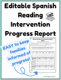 Editable Spanish Reading Intervention Progress Report- inf