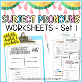 Editable Spanish Subject Pronouns Worksheets Digital Print