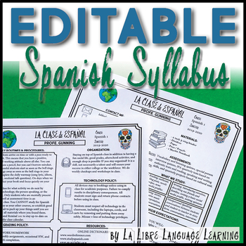 Preview of Editable Spanish Syllabus Infographic Style