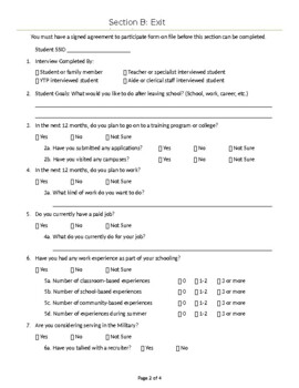 Exit interview special education template (Editable and fillable resource)