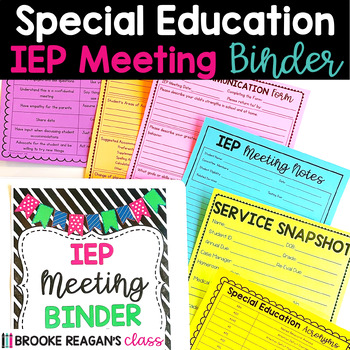 Preview of Special Education IEP Meeting Binder - ARD Meeting - Organization and Forms