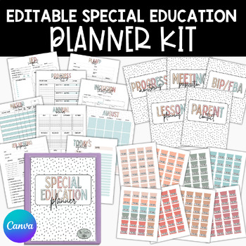 Preview of Editable Special Education Planner Binder, IEP Meeting Planner, Caseload Planner