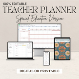 Editable Special Education Teacher Planner - IEP Binder - Print & Digital