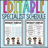 Editable Specialist Schedule