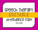 Editable Speech Attendance Form