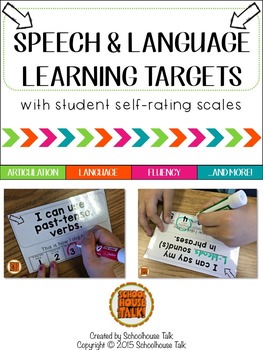 Preview of Editable Speech and Language Learning Targets {I Can Statements}