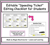 Editable "Speeding Ticket" Editing Checklist