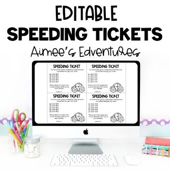 Preview of Editable Speeding Tickets Classroom Management System