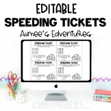 Editable Speeding Tickets Classroom Management System