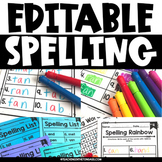 Editable Spelling Activities Practice Any List Word Work T