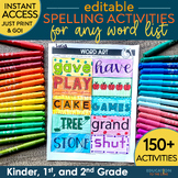 Editable Spelling Activities  | Word Work for Any List | B