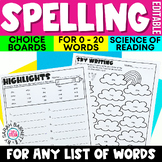 Editable Spelling Activities for Any List of Words